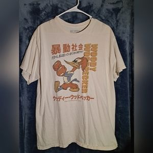 Mens Graphic T-Shirt. Cream Color. Size Large
